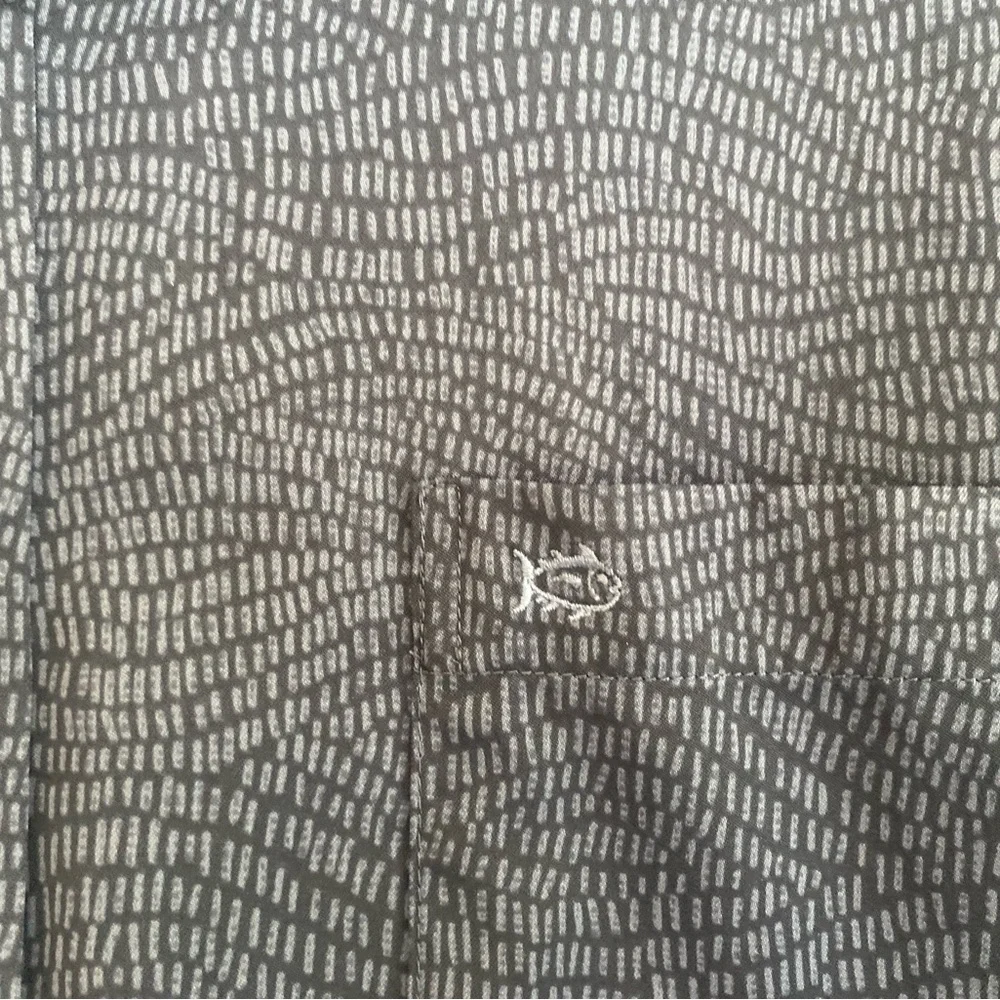 Southern Tide Intercoastal, navy button down long-sleeve, UPF, lightwt size L